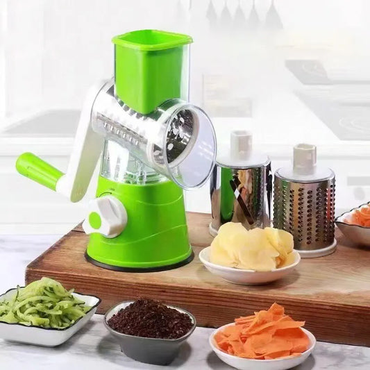 3-in-1 Multifunctional Roller Vegetable Cutter, chopper, dicer Hand Crank Home Kitchen Shredder Potato Grater